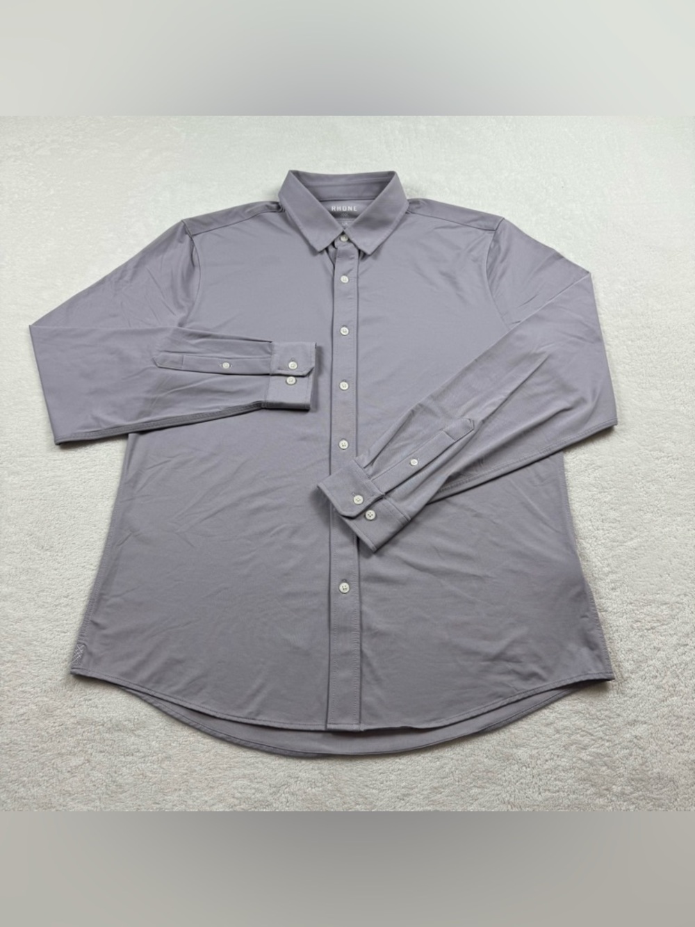 Rhone commuter slim fit Italian fabric 4way stretch shirt men’s size L lavender